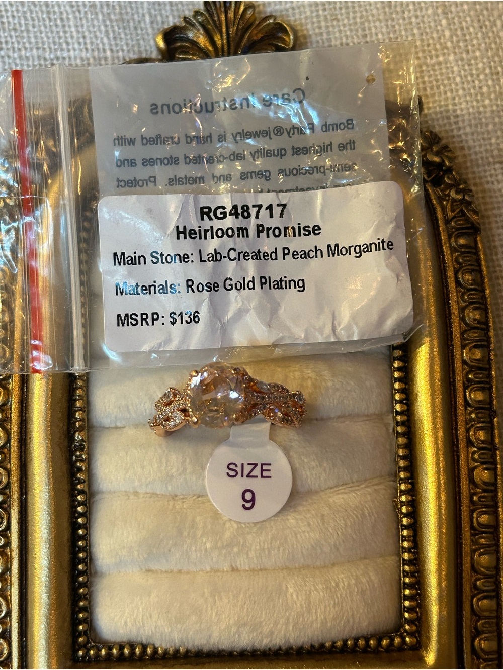 Bomb Party | Rose Gold | Peach Morganite | Ring Size 9